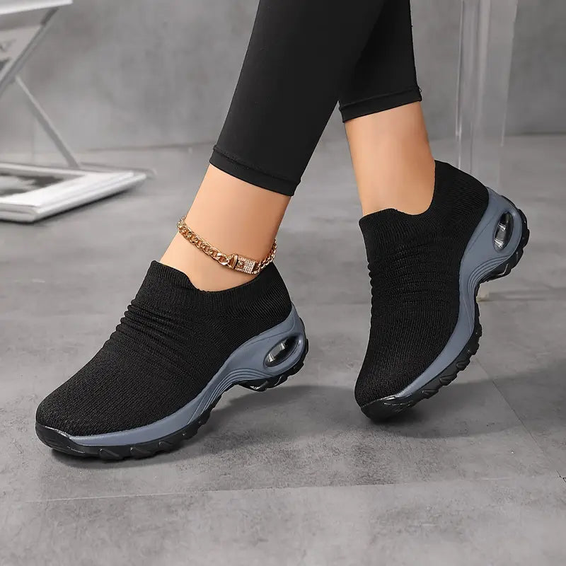 Scarpe da Ginnastica Donna con Piattaforma in Maglia Traspirante e Suola Ammortizzata