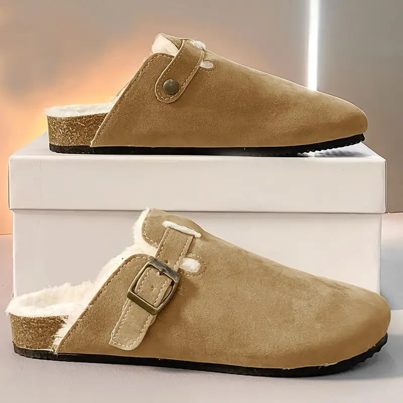 Ciabatte Zoccoli Invernali Scamosciati Stile Casual
