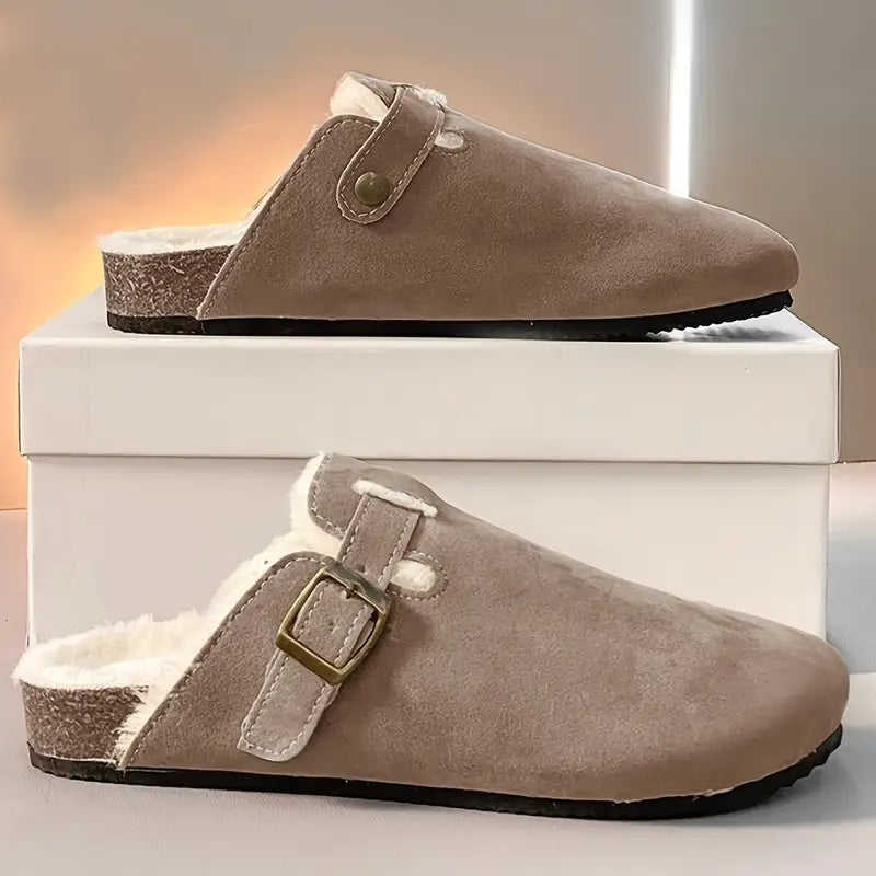 Ciabatte Zoccoli Invernali Scamosciati Stile Casual