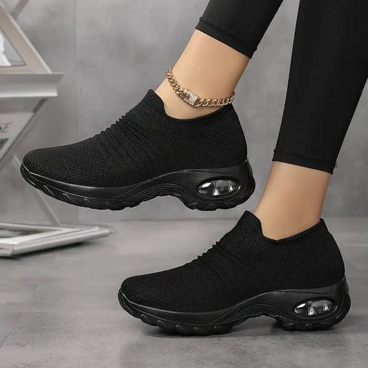 Scarpe da Ginnastica Donna con Piattaforma in Maglia Traspirante e Suola Ammortizzata