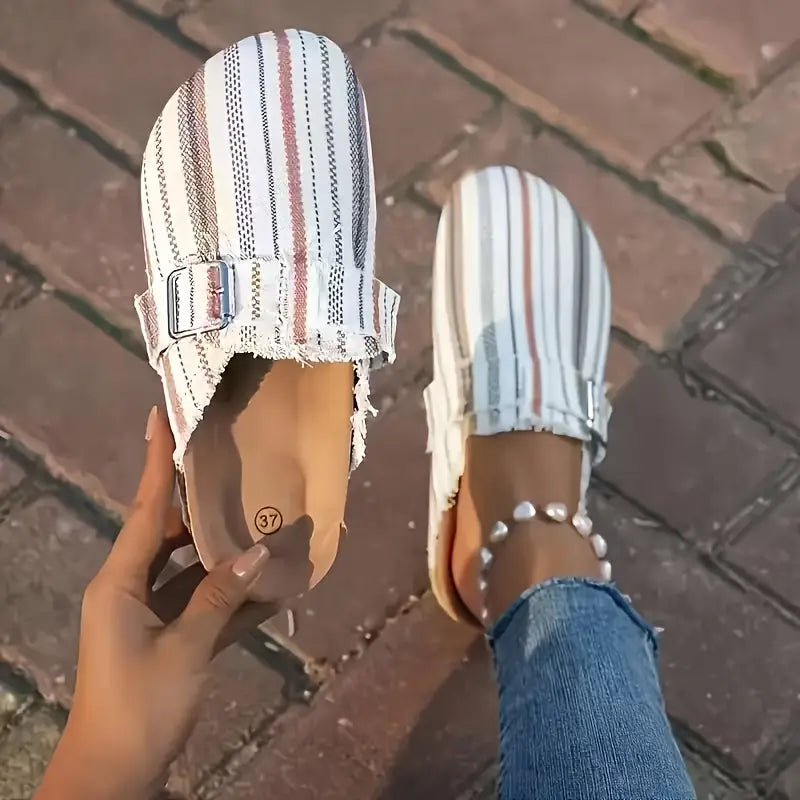 Zoccoli Donna Casual – Slip-On con Fibbia, Fantasie Colorate e Design Trendy