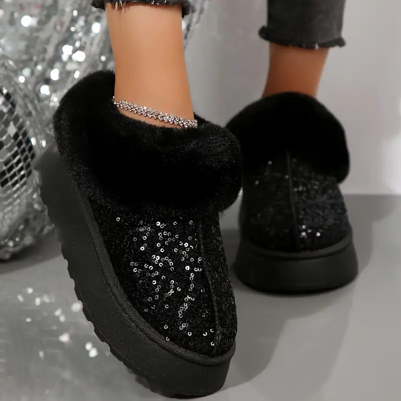 Stivali Neve Donna Imbottiti in Pelliccia Antiscivolo, Impermeabili